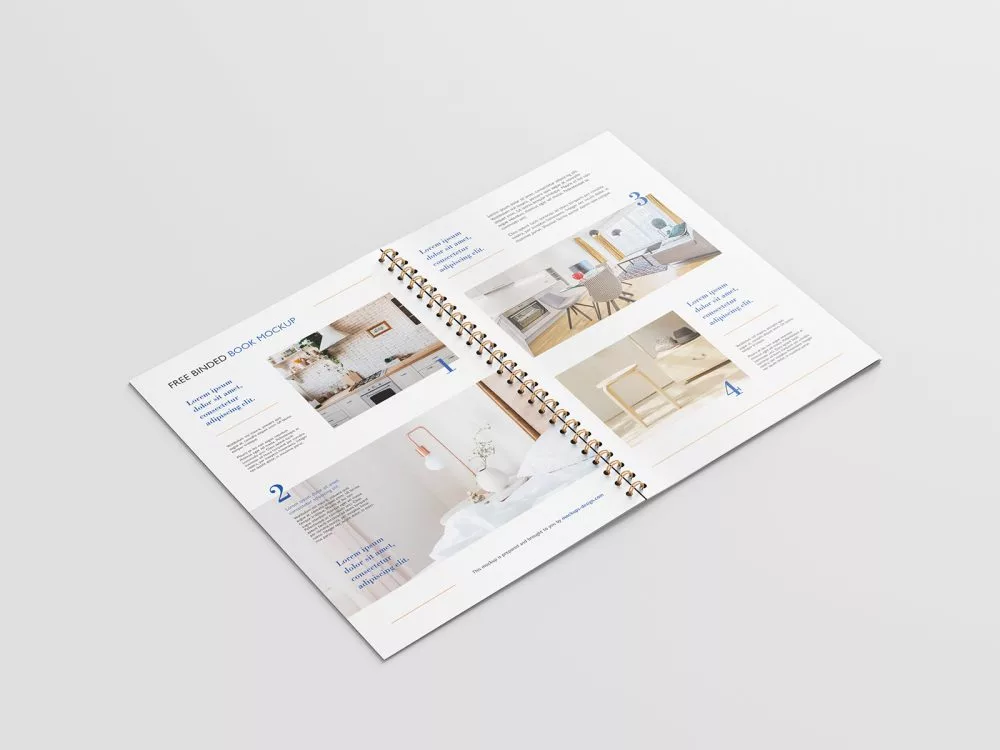 Free Binded Book Mockup