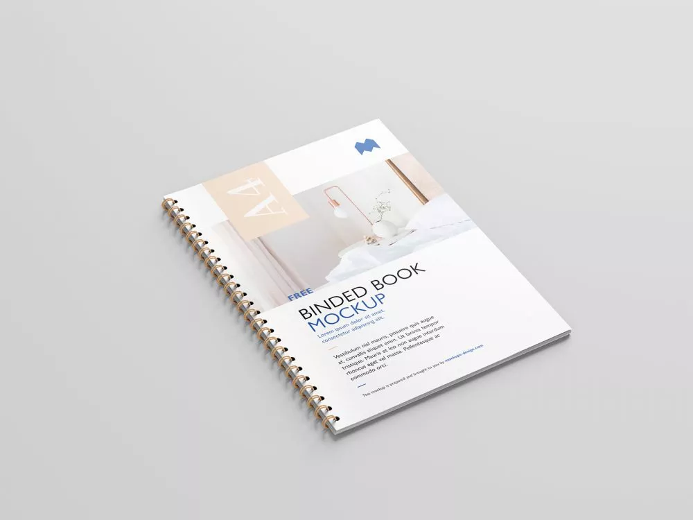 Free Binded Book Mockup