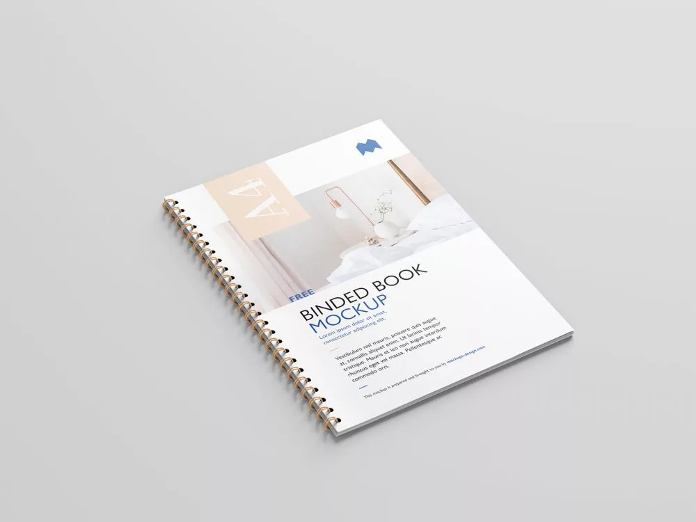 Free Binded Book Mockup