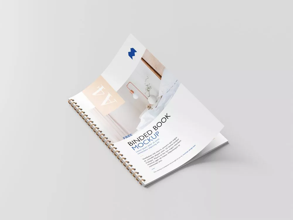 Free Binded Book Mockup