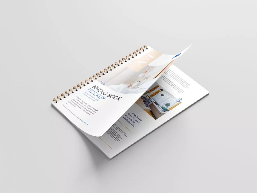 Free Binded Book Mockup