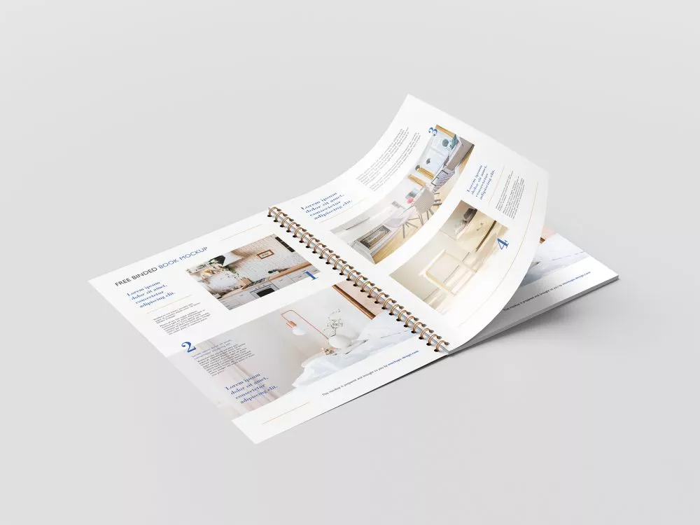 Free Binded Book Mockup