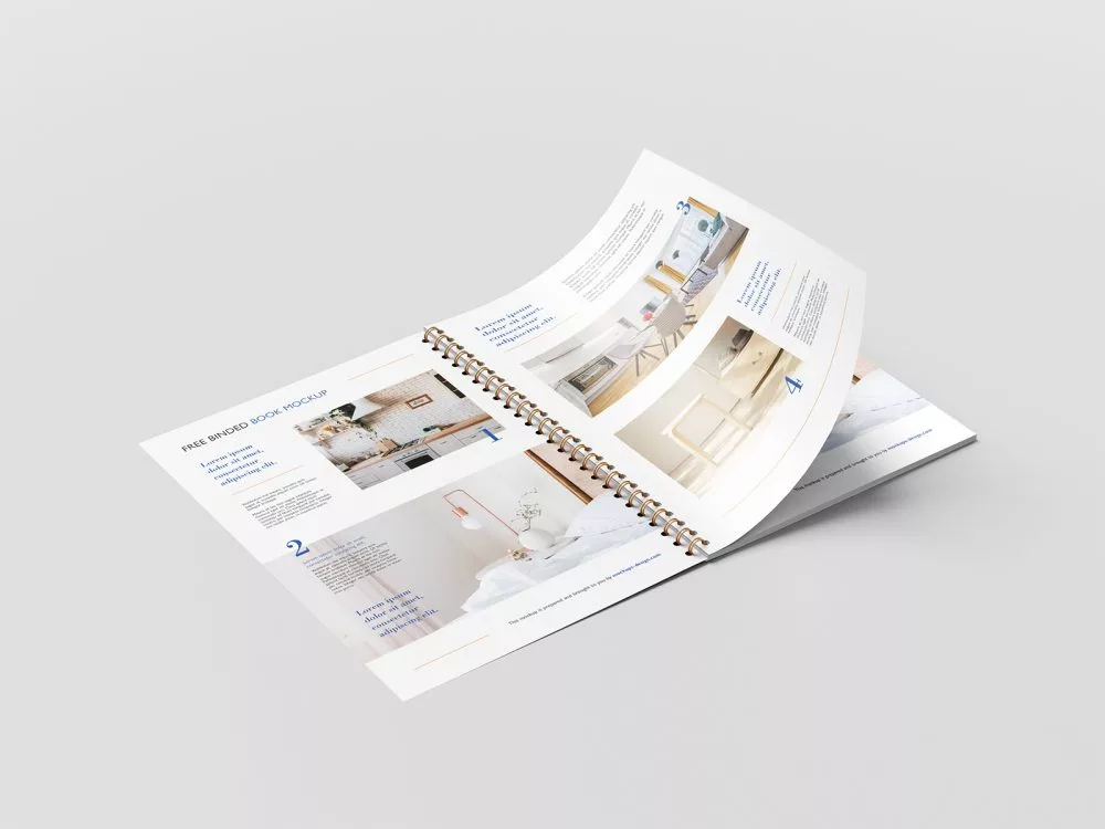 Free Binded Book Mockup