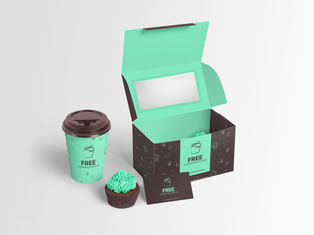 Download Free Cupcake Box Mockup | Free Mockup