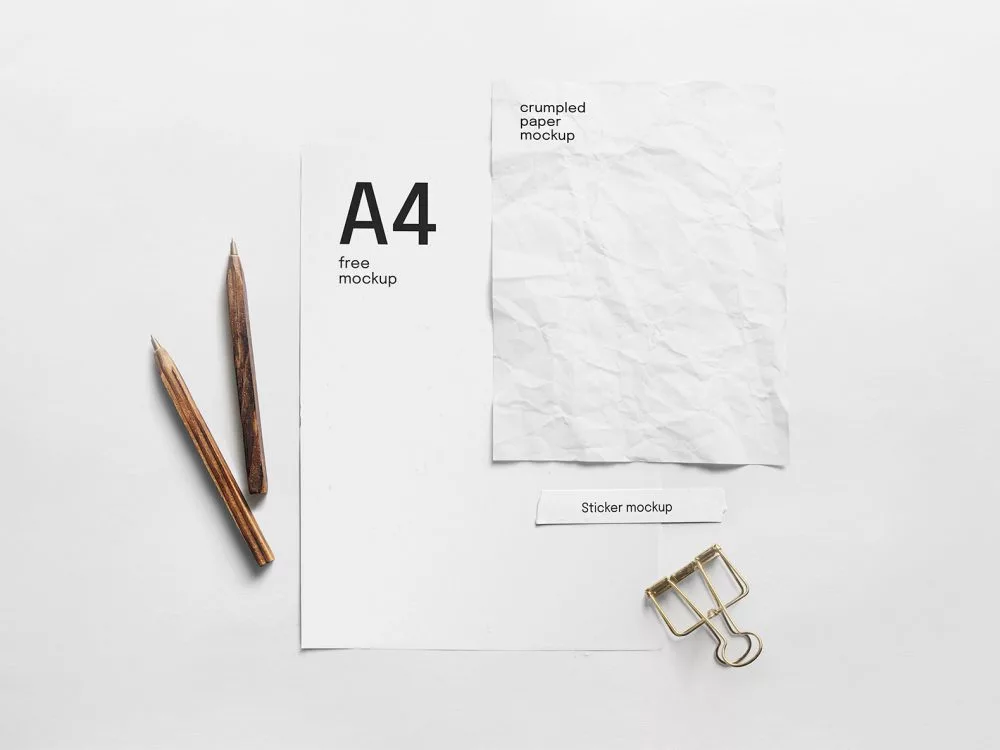 Free Paper Composition Mockup