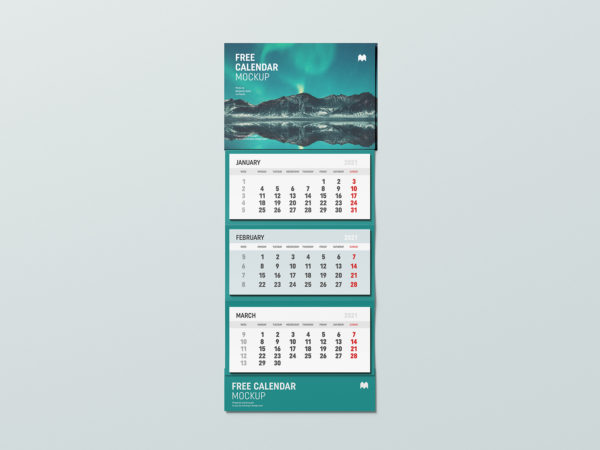 Free Wall Calendar Mockup