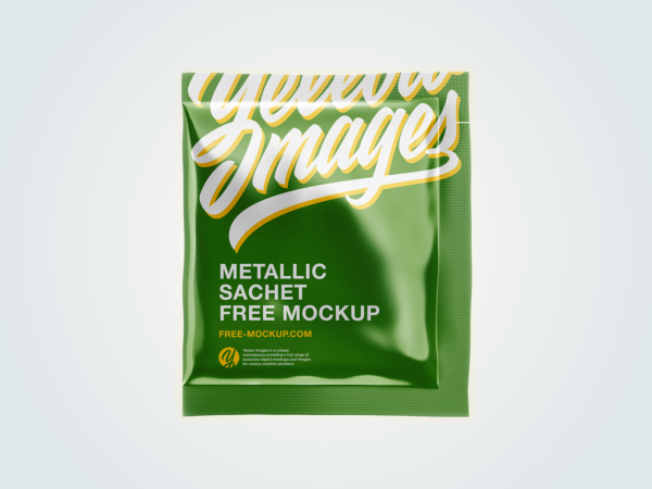 Metallic Sachet Free Mockup
