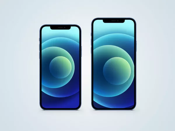 iPhone 12 Blue Free Mockup