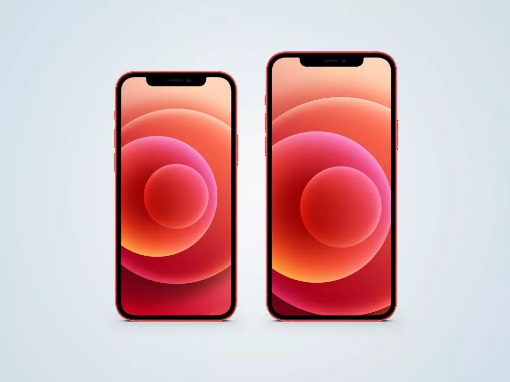 iPhone 12 Red Free Mockup