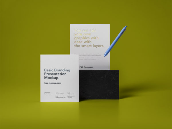 Basic Stationery Branding Free Mockups