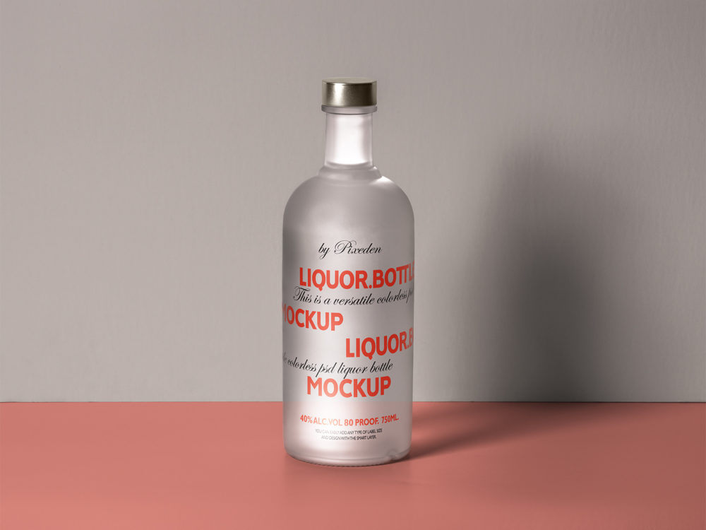 Liquor bottle design mockup | free mockup