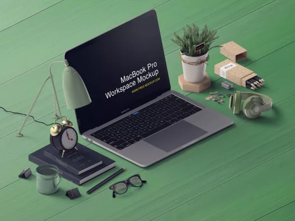 MacBook Pro Mockup Workspace Scene