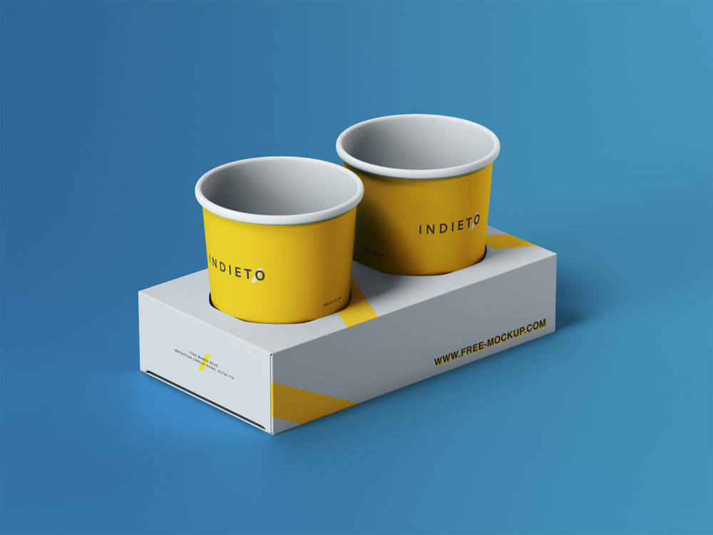 Paper cup holder free mockup | free mockup