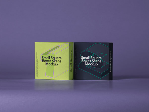 Small Square Box Free Mockup Set