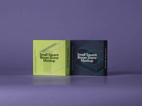 Small Square Box Mockup Set