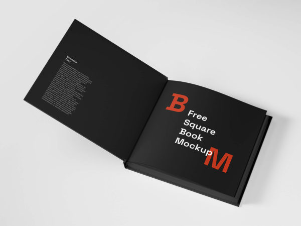 Square Book Mockup Free