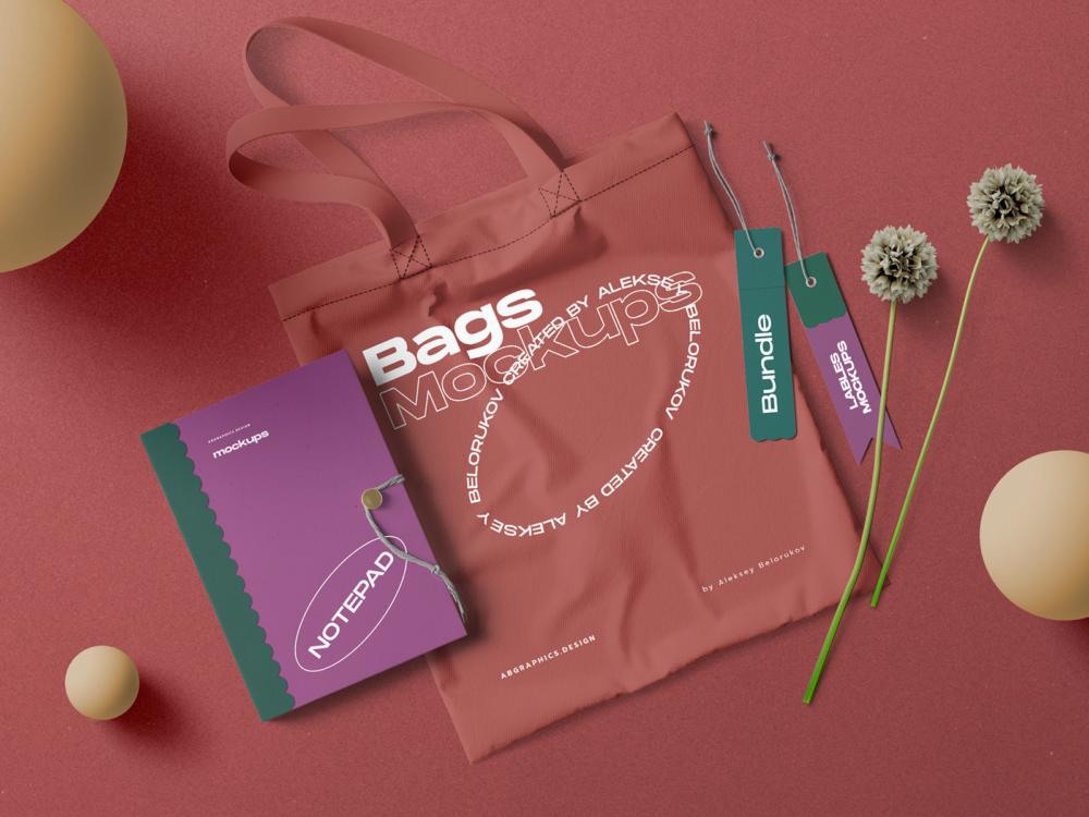 Textile Bag Free Mockup Scene