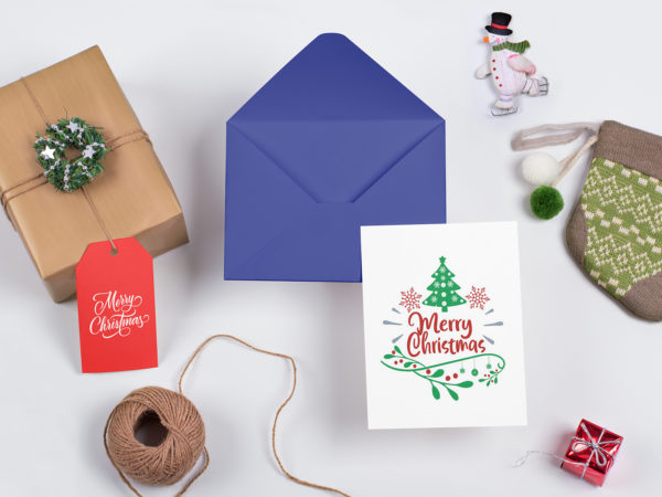 Free Christmas Greeting Card Mockup