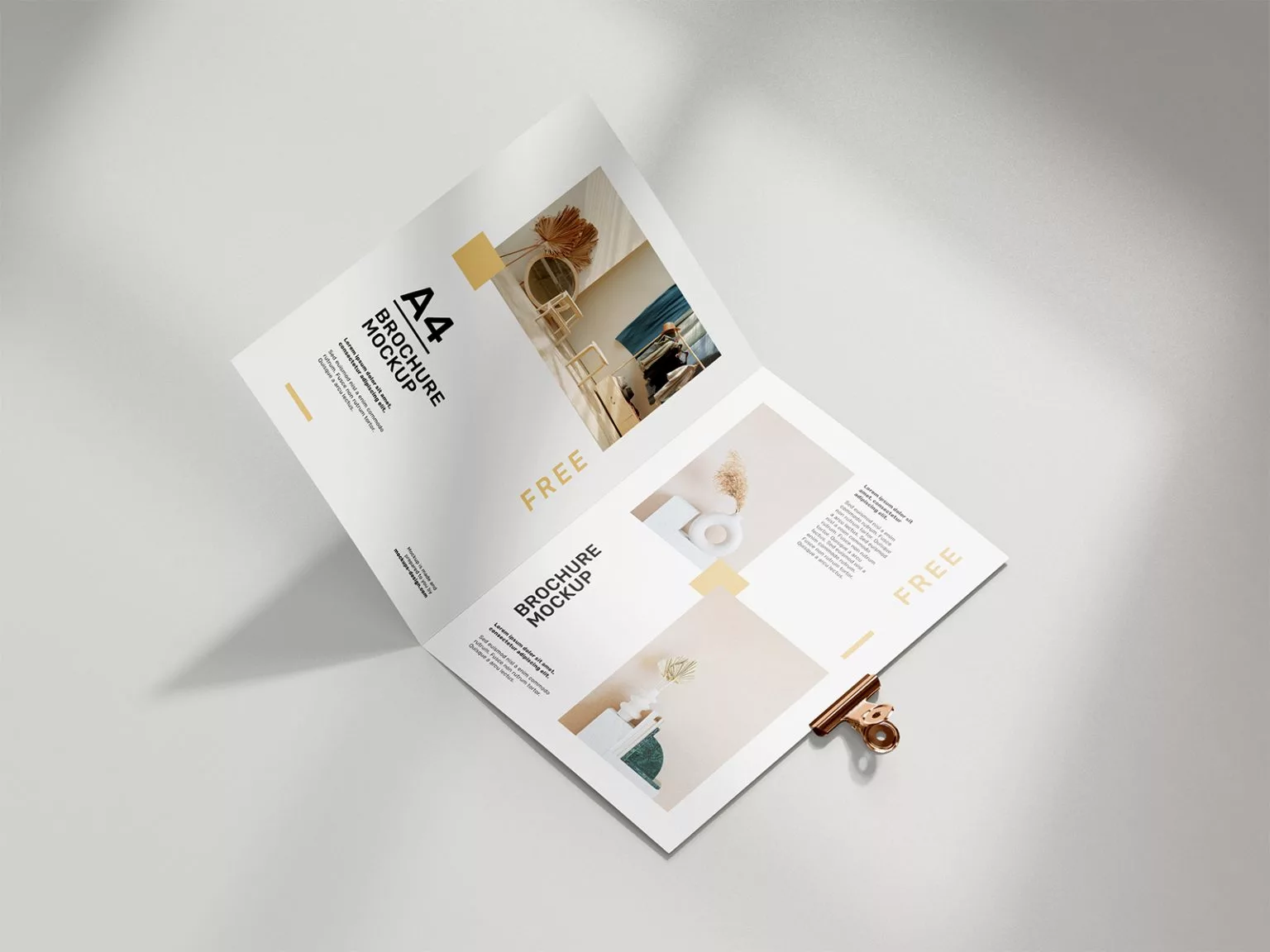 Free Folded A4 Brochure Mockup 02 Free Mockup