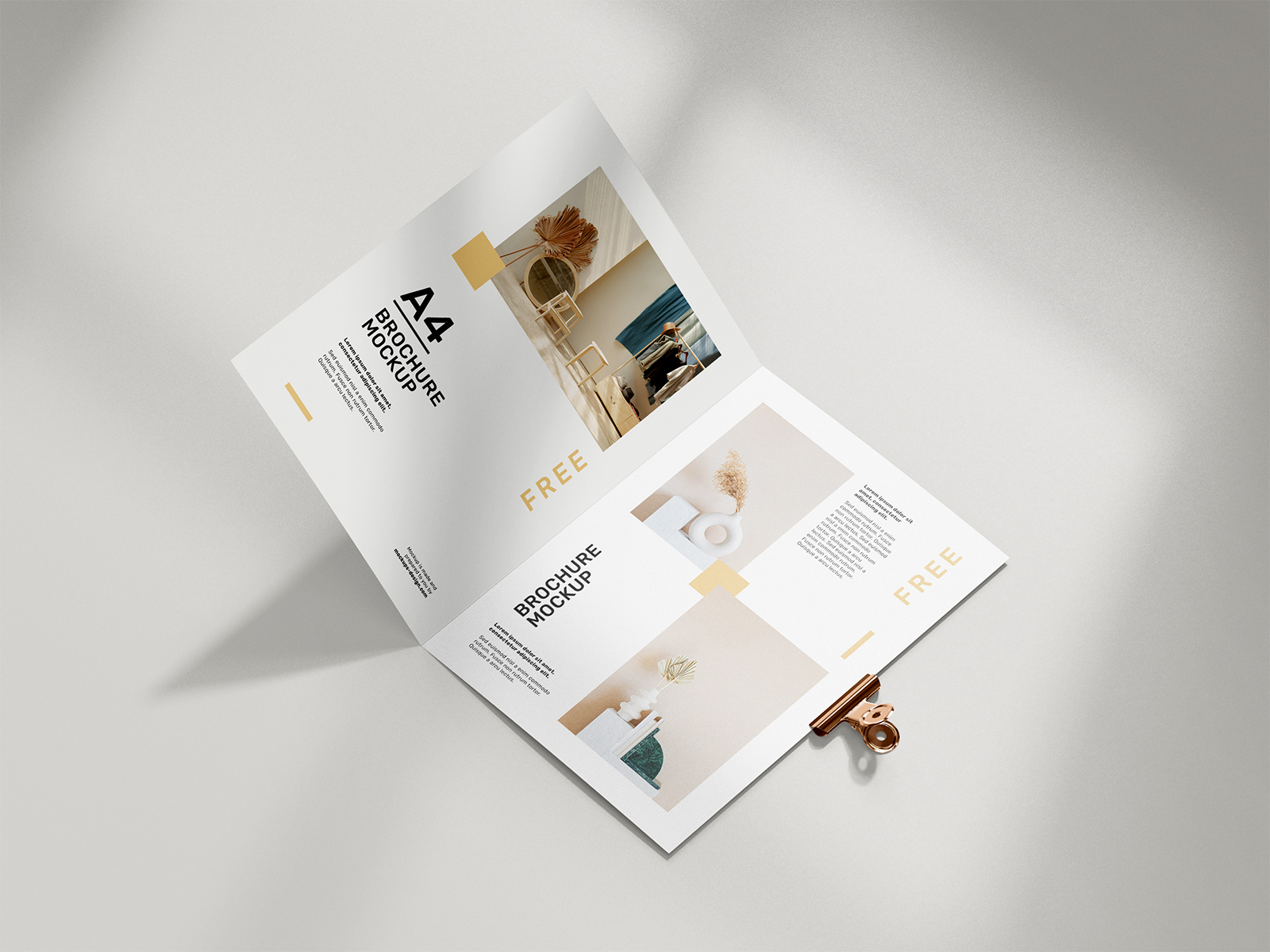 Free Folded A4 Brochure Mockup