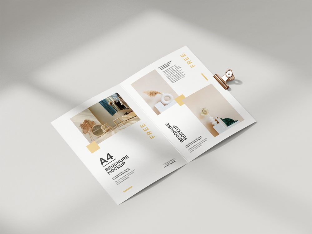 Download Free Folded A4 Brochure Mockup 03 | Free Mockup