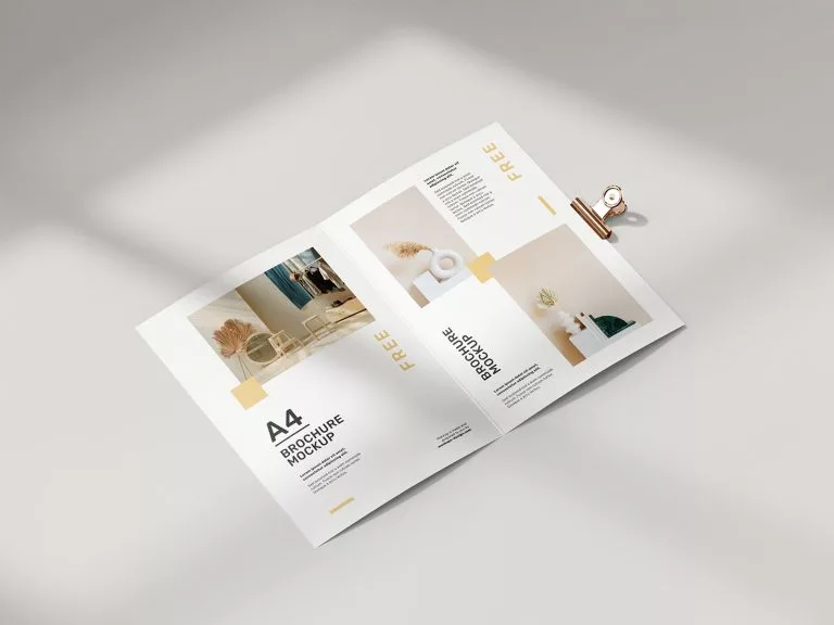 Free Folded A4 Brochure Mockup 03 Free Mockup