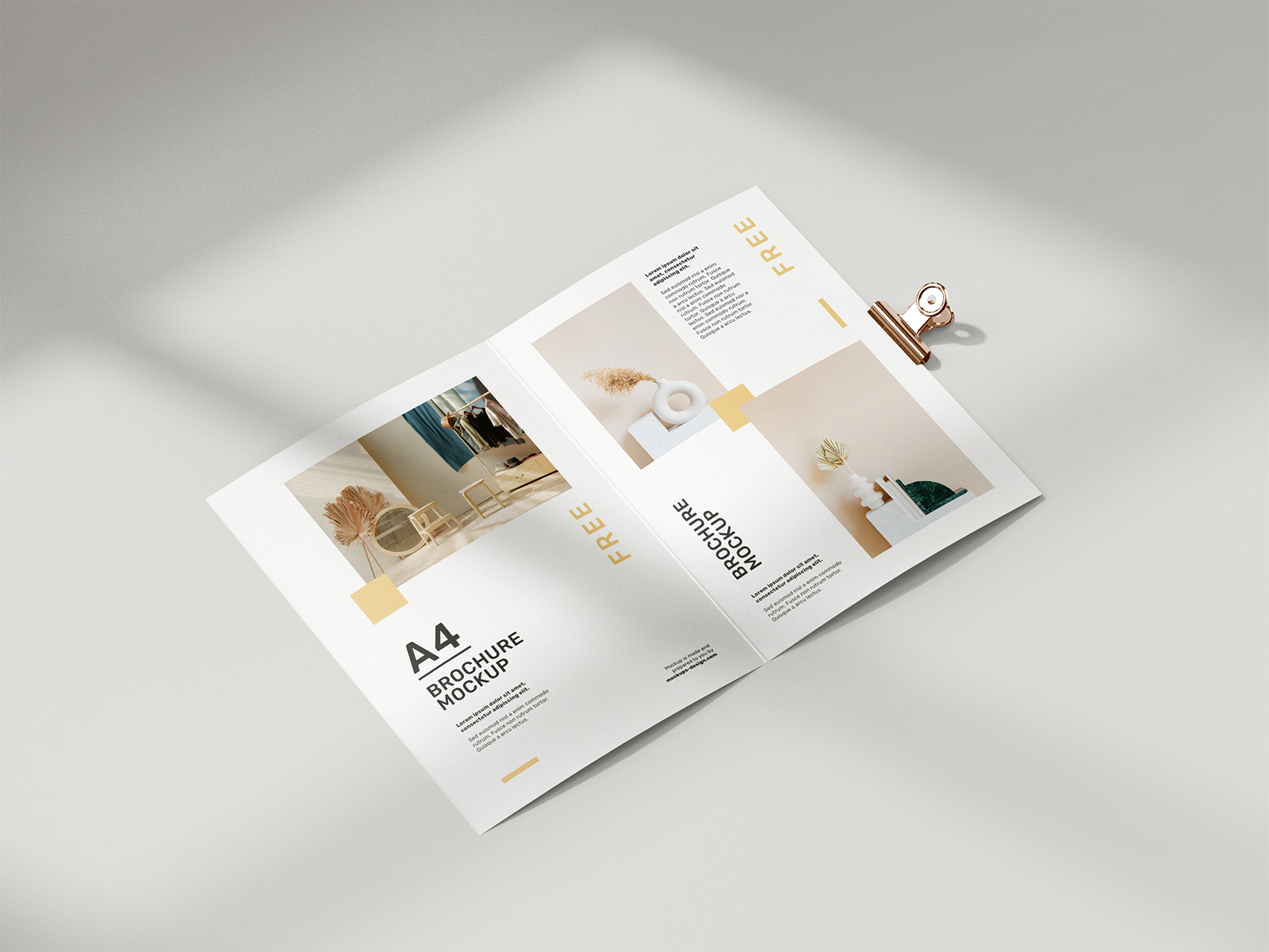 Free Folded A4 Brochure Mockup