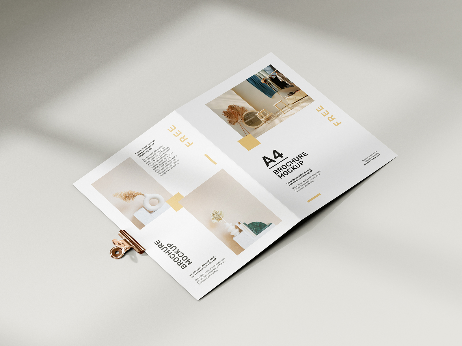 Free Folded A4 Brochure Mockup