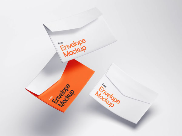 Free Levitating Envelope Mockups