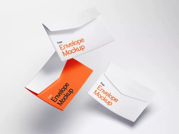 Free Levitating Envelope Mockups