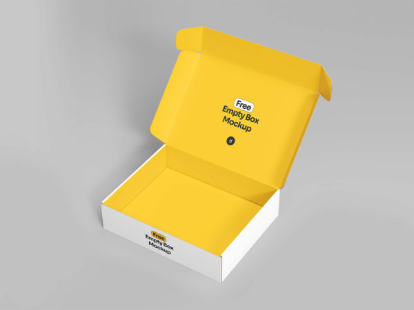 Free Open Empty Box Mockup