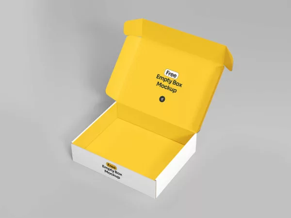 Free Open Empty Box Mockup