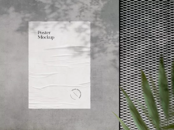 Glued Street Poster Mockup