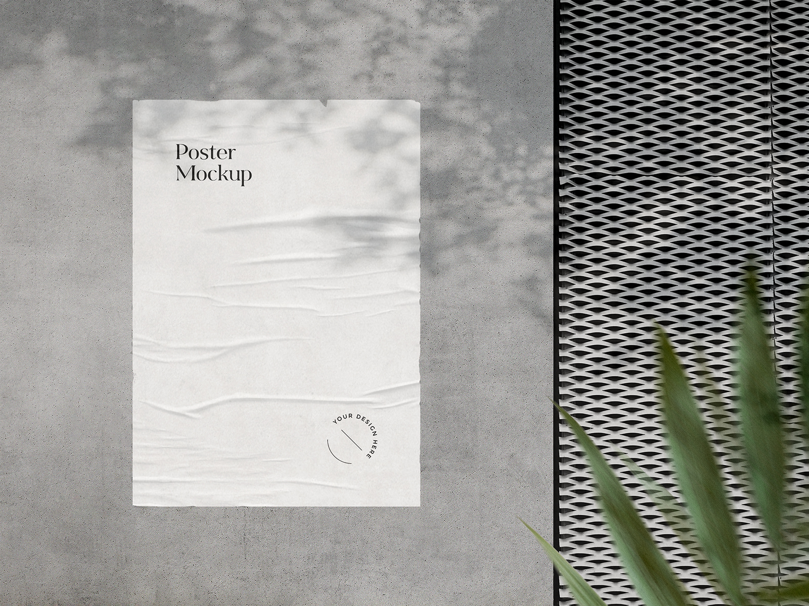 Glued Street Poster Free Mockup Free Mockup