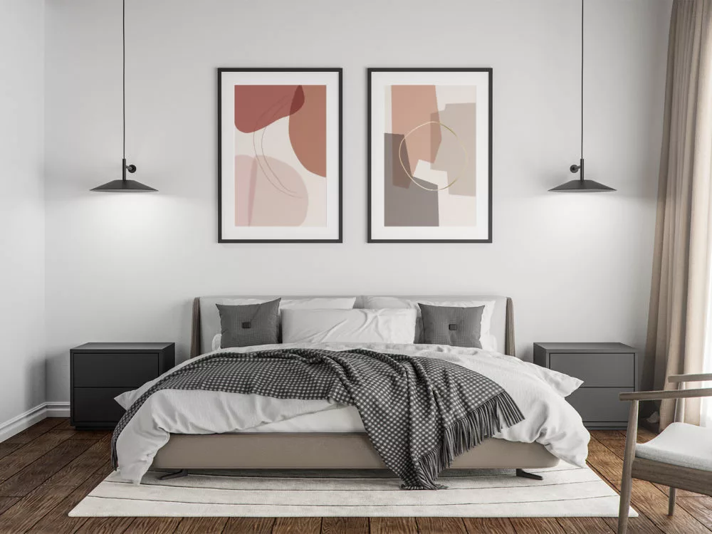 Poster Free Mockup in the Master Bedroom