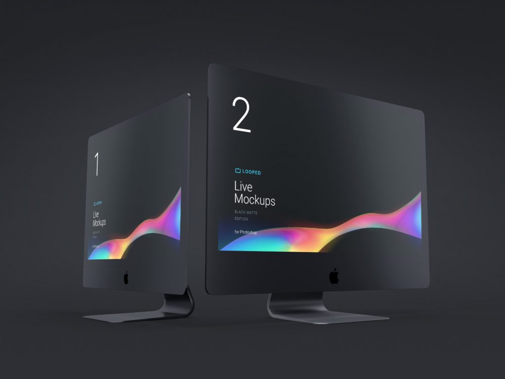 8 Black Clay Apple Devices Mockups