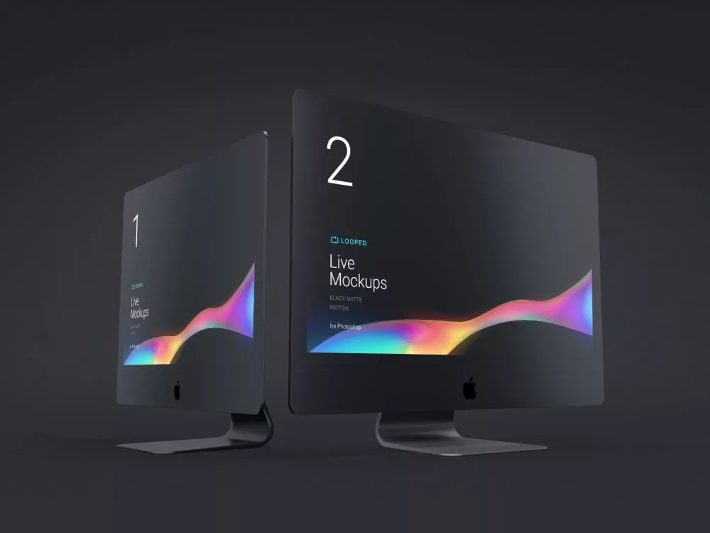 8 Black Clay Apple Devices Mockups