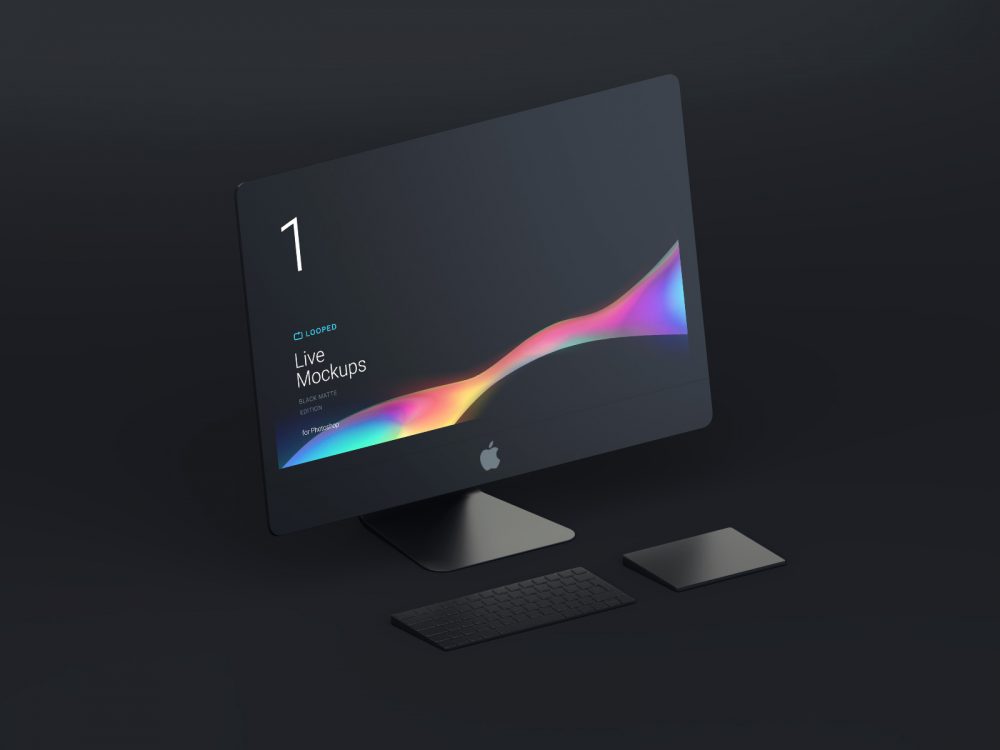 8 Black Clay Apple Devices Mockups