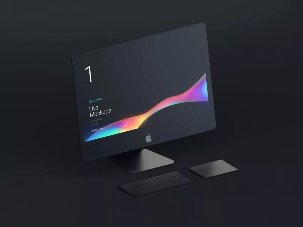 8 Black Clay Apple Devices Mockups