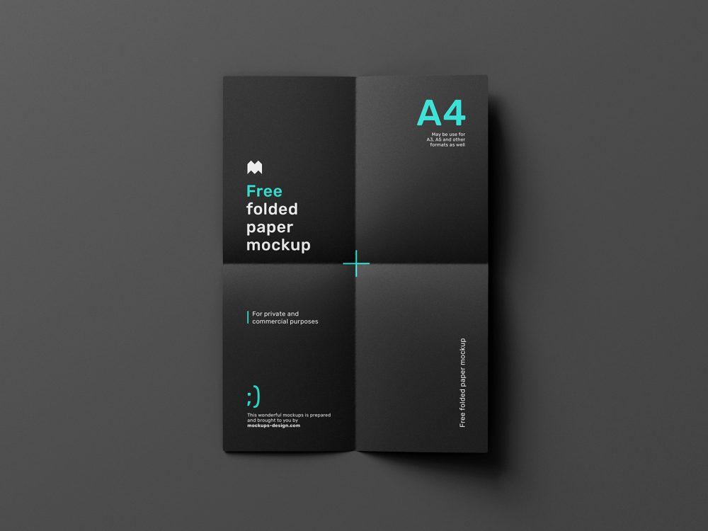 Download Free Folded Paper Mockup | Free Mockup