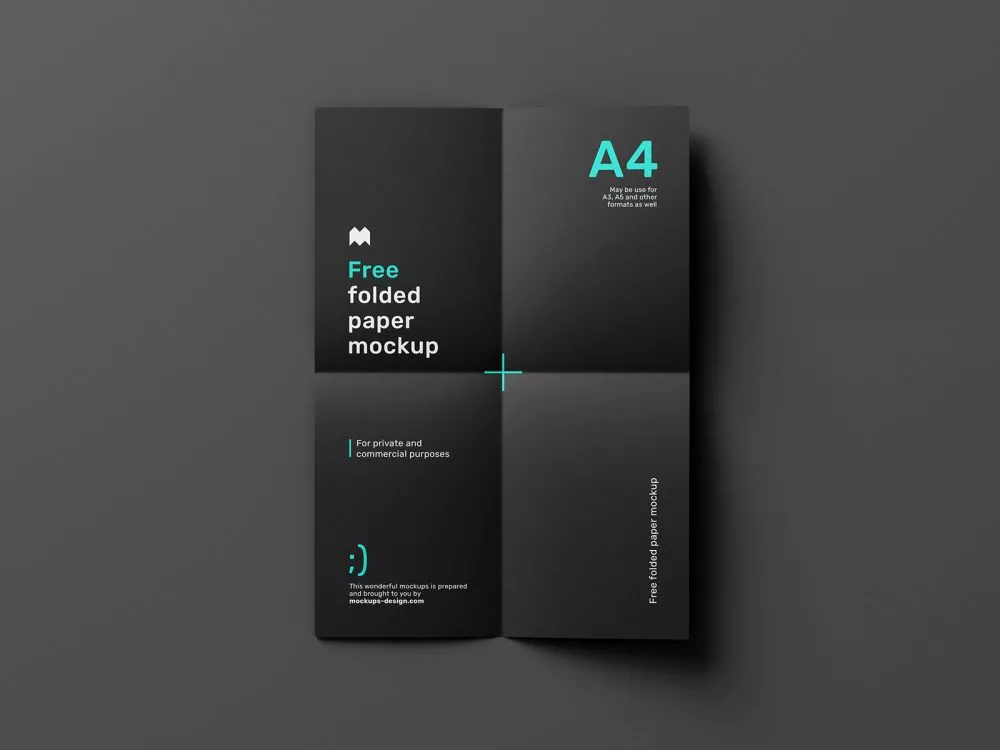 Free Folded Paper Mockup