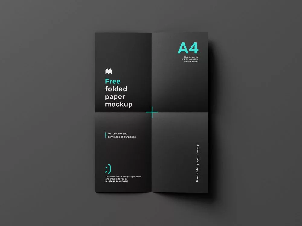 Free Folded Paper Mockup