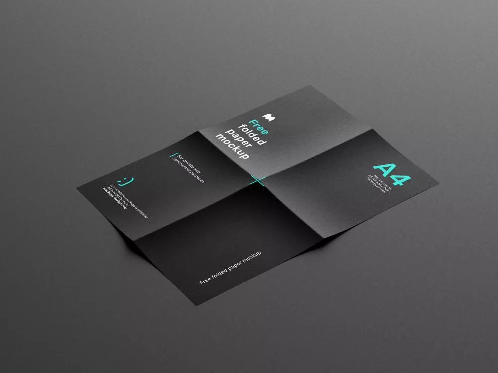 Free Folded Paper Mockup