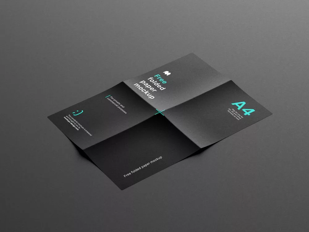 Free Folded Paper Mockup