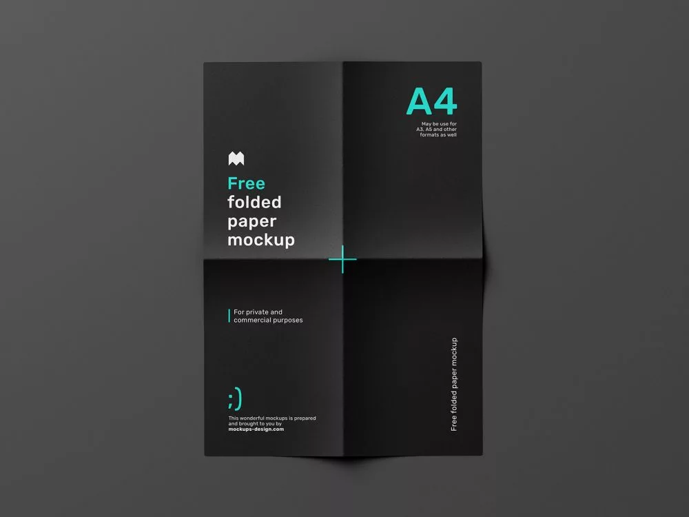 Free Folded Paper Mockup