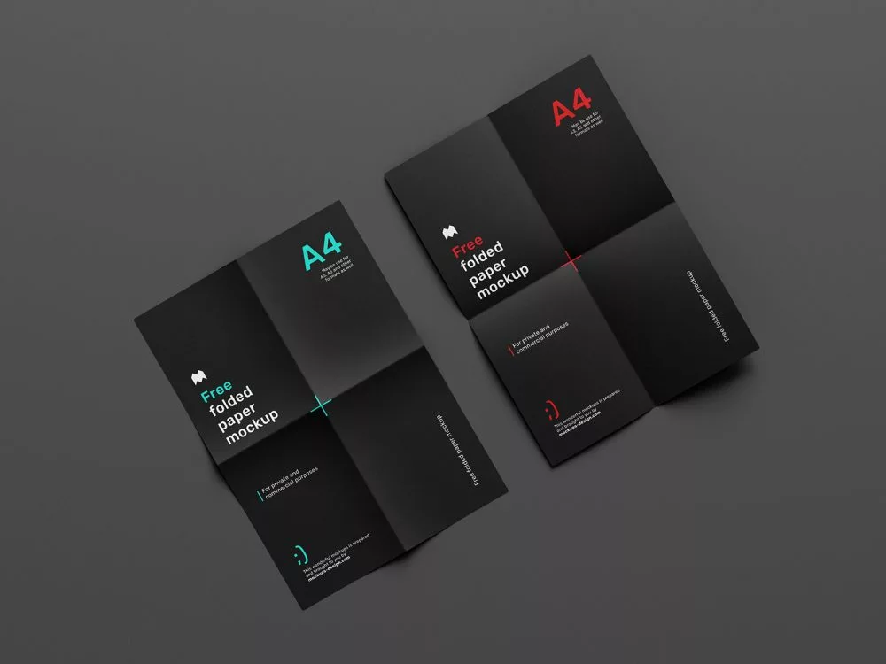 Free Folded Paper Mockup