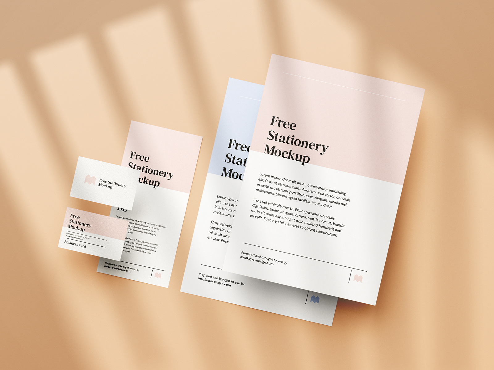 Download Free Simple Stationery Mockup Free Mockup