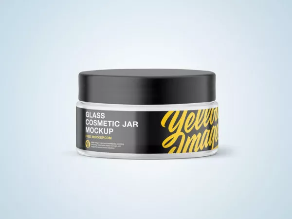 Glass Cosmetic Jar Free Mockup