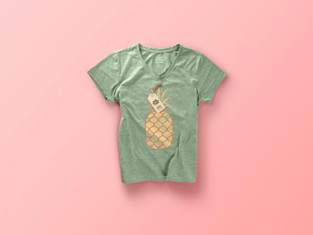 Woman Marl T-Shirt PSD Mockup