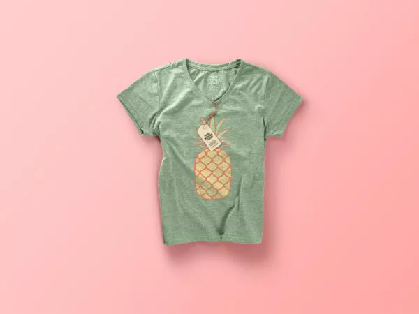 Woman Marl T-Shirt PSD Mockup